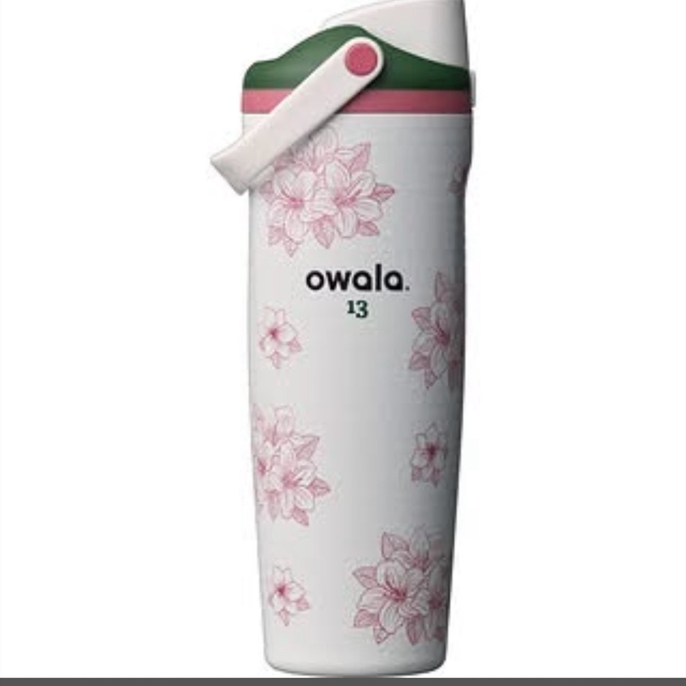 Owala Masters Azalea Stainless Water Bottle - White & Pink - 30oz